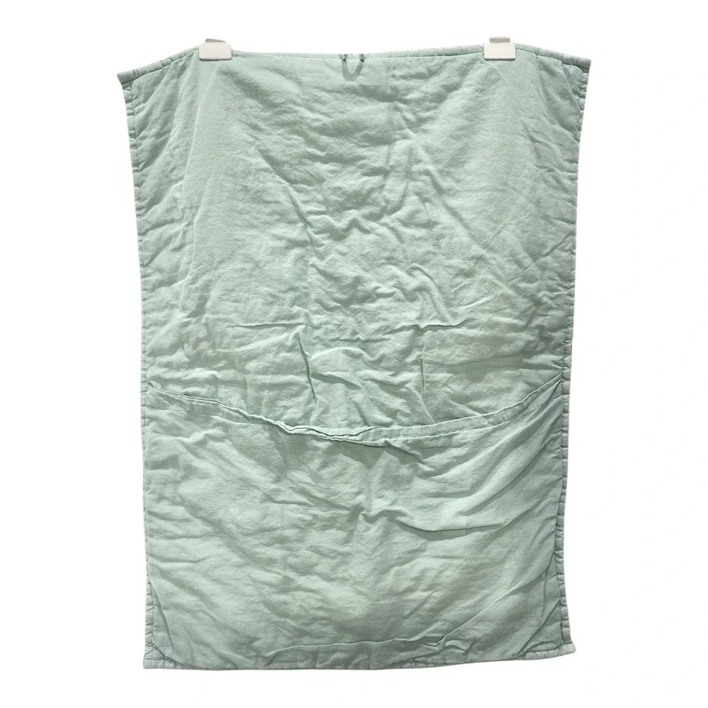 WEST ELM Nora Ruched Quilted Light Pool Green Standard Pillow Sham‎ 26x20  (ONE)